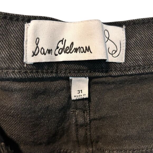 Sam Edelman Black Codie High Rise Wide Leg Ankle Jeans Size 31 - Picture 4 of 8